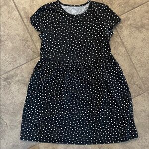Stylish Kids Polka Dot Dress in Black and White